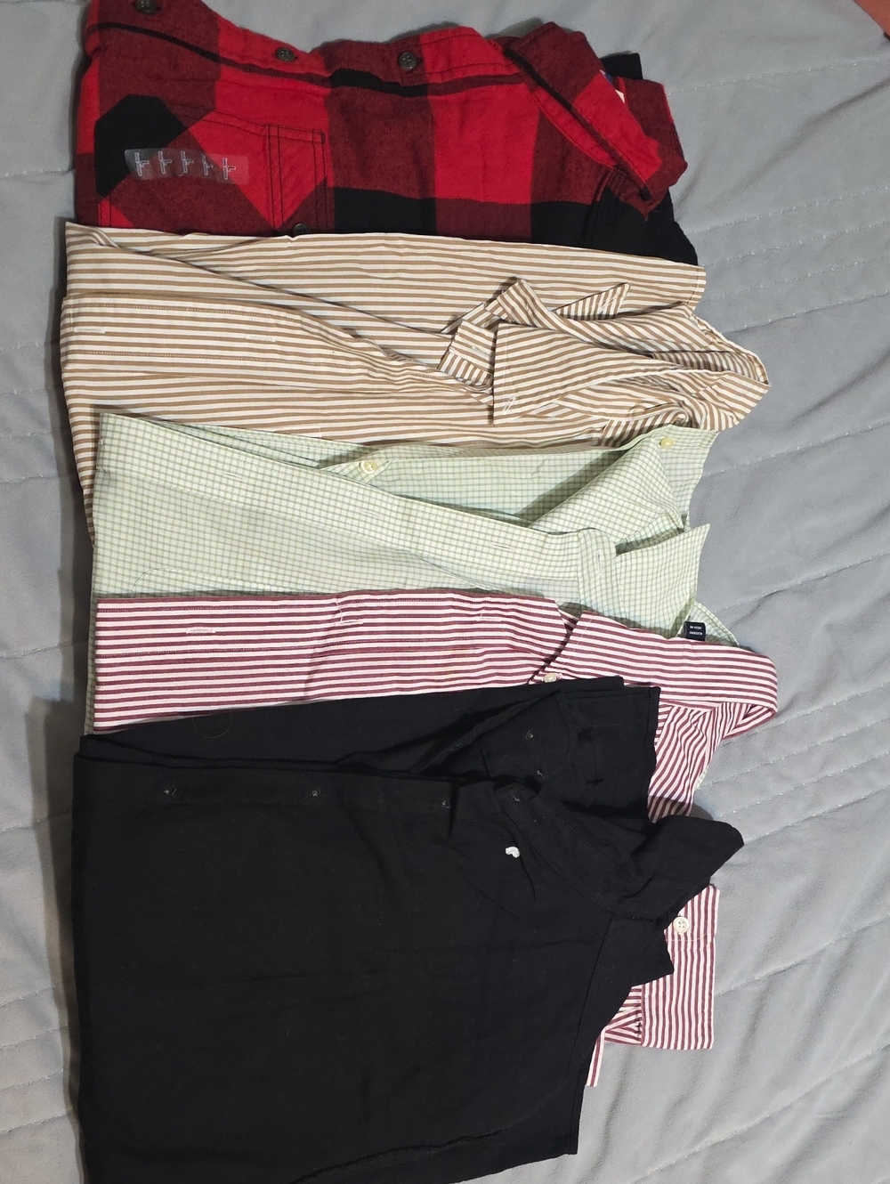 Mixed Button-Up Shirt Long Sleeve Bundle Size Large